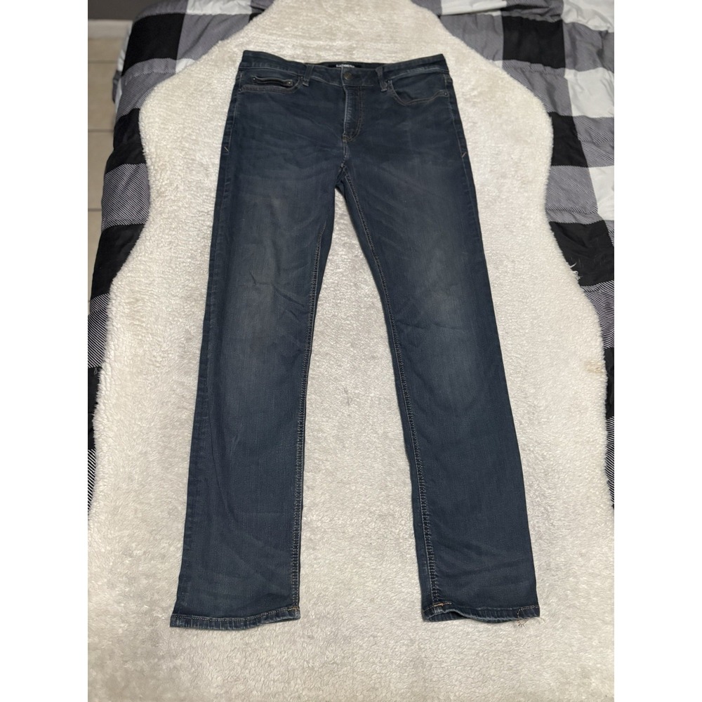 Express Men's Slim Dark Wash Blue Jeans Size 34x34 Pants Stretch READ